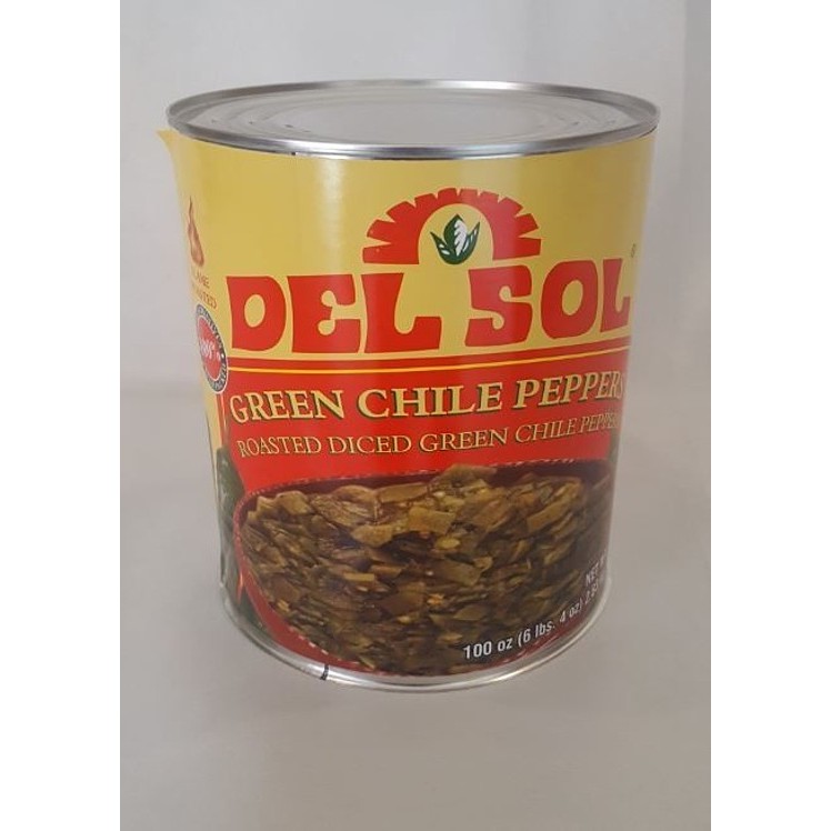 DEL SOL FIRE ROASTED GREEN CHILI PEPPER DICED PEELED