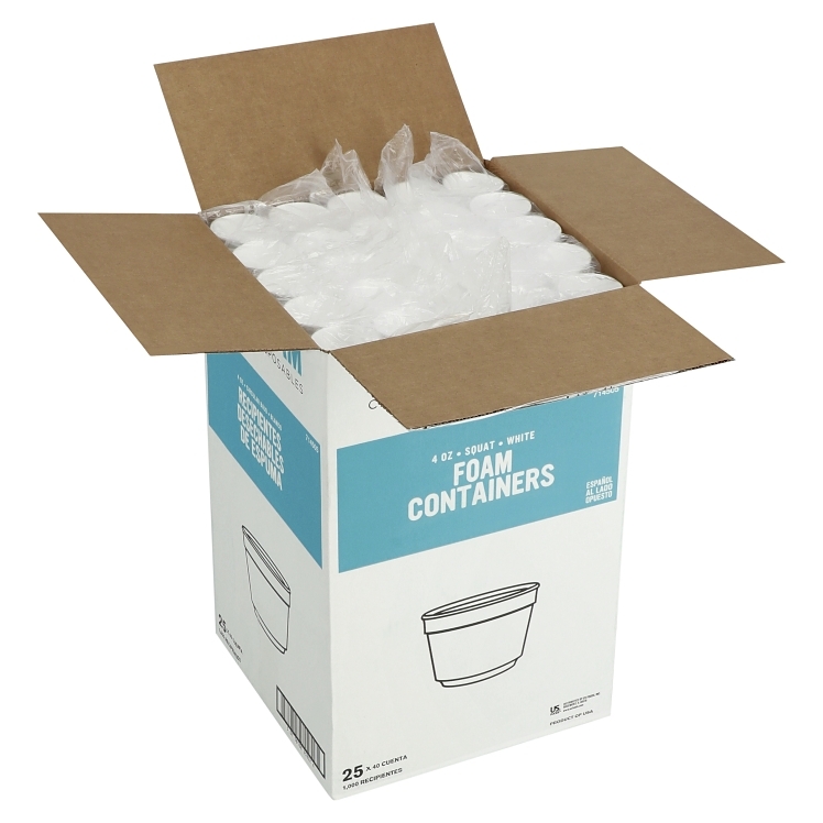 MONOGRAM 4 OZ FOAM WHITE SQUAT CONTAINER