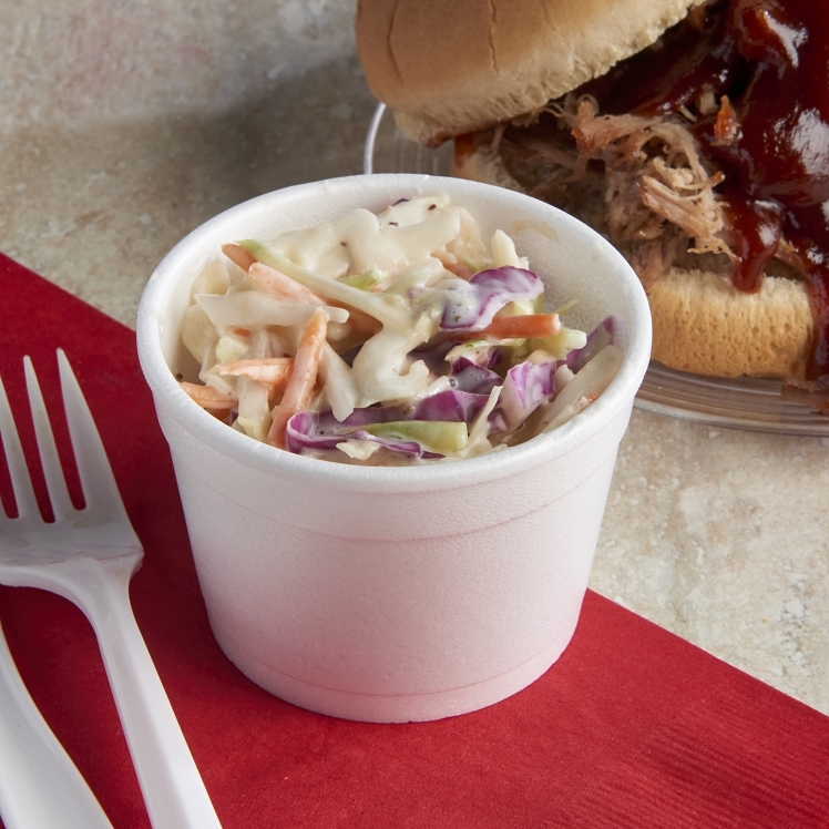 MONOGRAM 4 OZ FOAM WHITE SQUAT CONTAINER