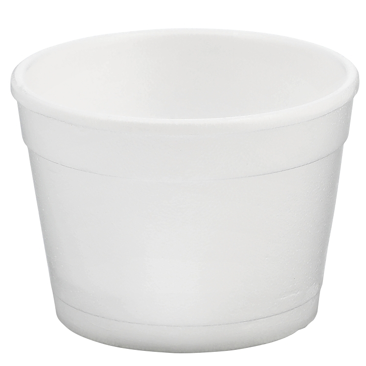 MONOGRAM 4 OZ FOAM WHITE SQUAT CONTAINER