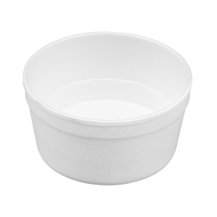 MONOGRAM 8 OZ SQUARE WHITE FOAM CONTAINER