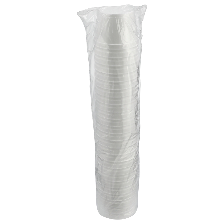 MONOGRAM CONTAINER FOAM 12 OZ SQUARE WHITE