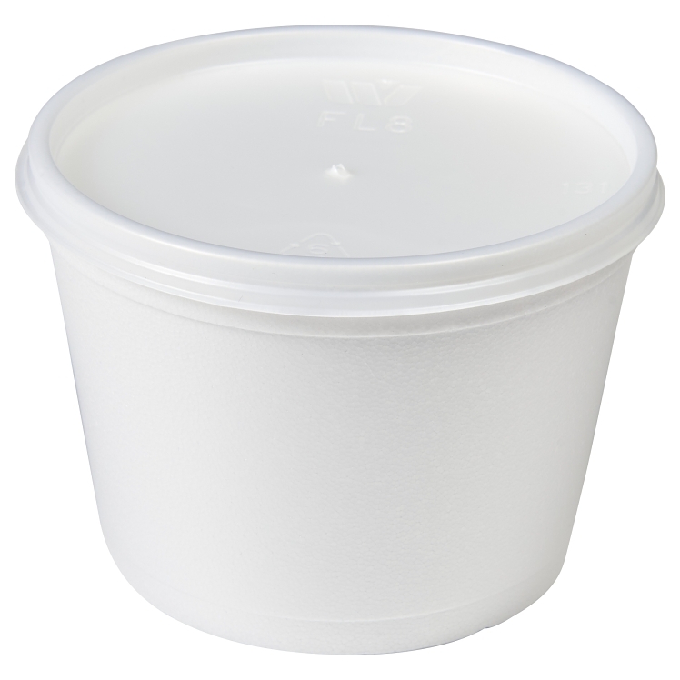 MONOGRAM CONTAINER FOAM 12 OZ SQUARE WHITE