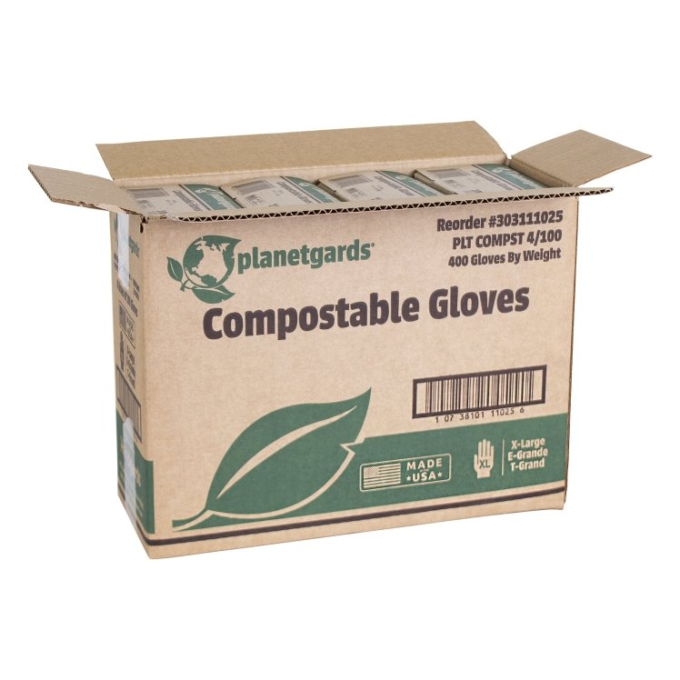 PLANETGUARDS COMPOSTABLE GLOVES GREEN ONE SIZE