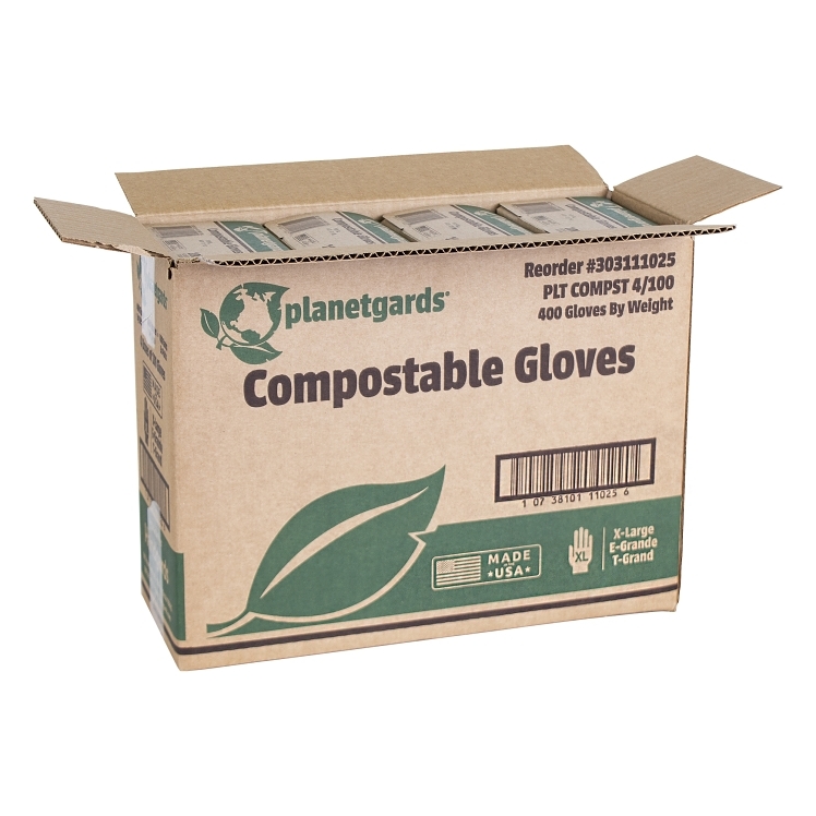 PLANETGUARDS COMPOSTABLE GLOVES GREEN ONE SIZE