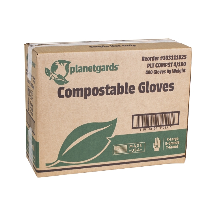 PLANETGUARDS COMPOSTABLE GLOVES GREEN ONE SIZE