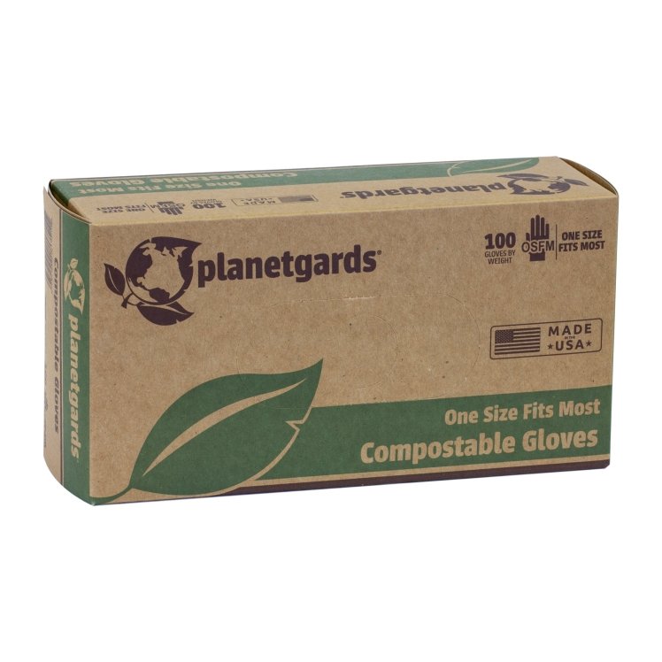 PLANETGUARDS COMPOSTABLE GLOVES GREEN ONE SIZE