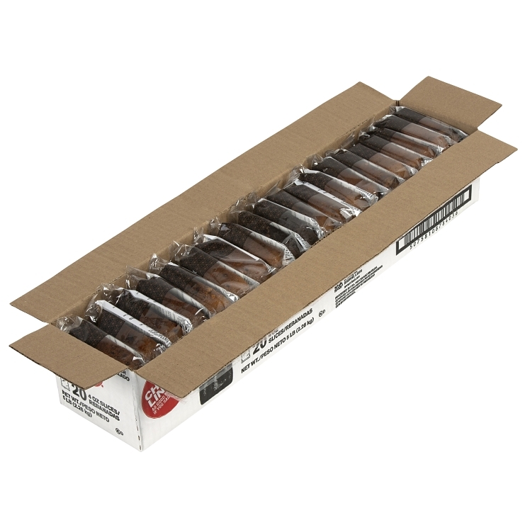 CAKE, LOAF BANANA CHOCOLATE SWIRL NOT ICED 4 OZ SS SLICE IW FROZEN