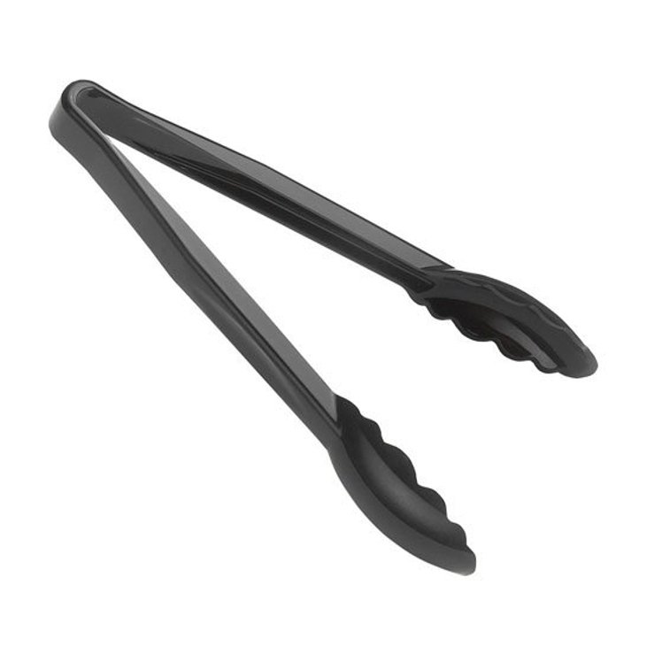 CAMBRO TONGS SCALLOPED BLACK 6 INCH
