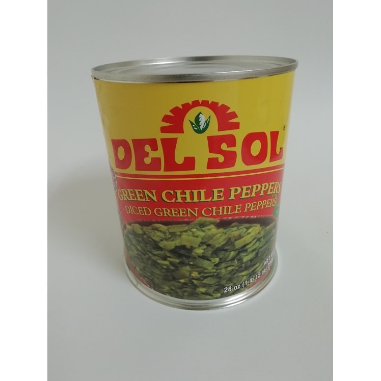 DEL SOL FIRE ROASTED PEELED DICED GREEN CHILI PEPPER