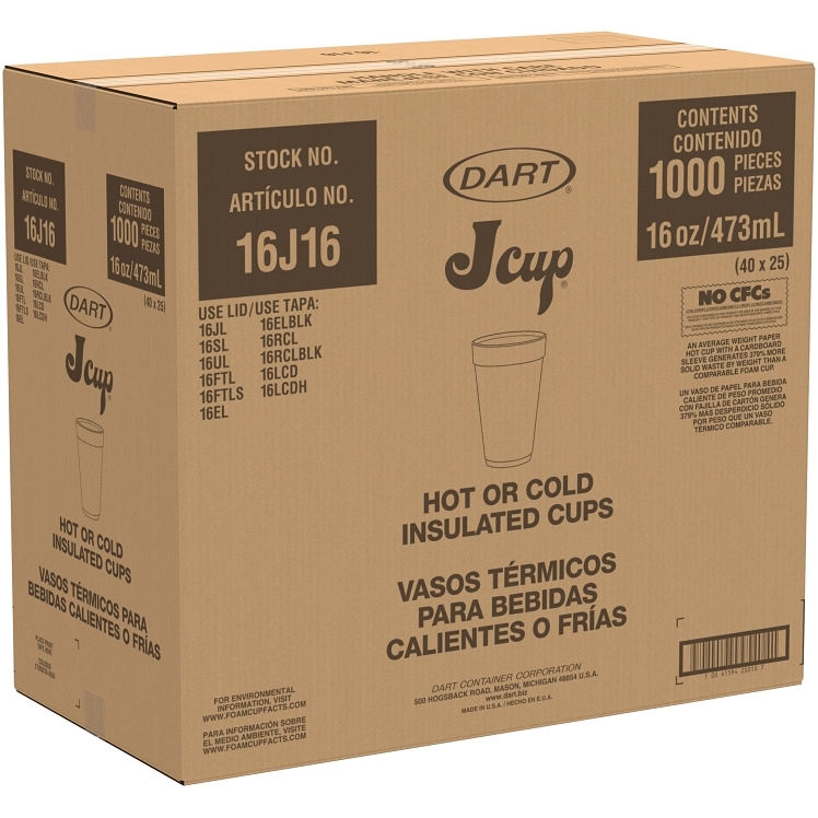 DART FOAM CUPS 16 OZ