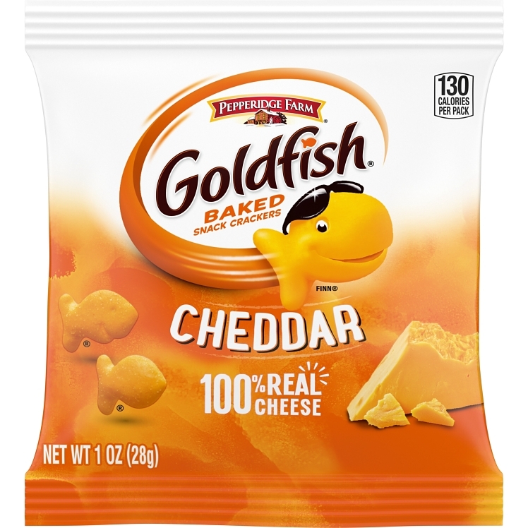 PEPPERIDGE FARM CRACKER CHEDDAR GOLDFISH SHAPED SINGLE SERVE
