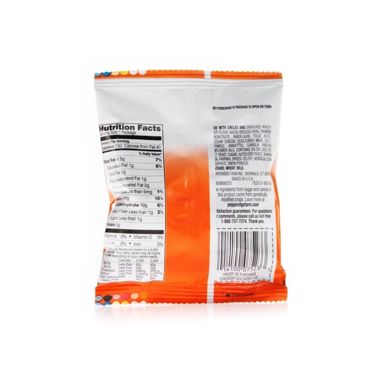 PEPPERIDGE FARM CRACKER CHEDDAR GOLDFISH SHAPED SINGLE SERVE