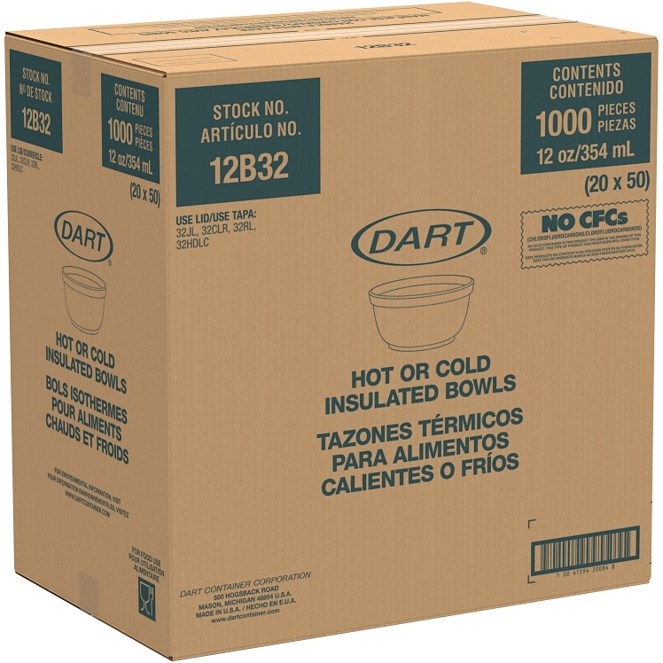 DART WHITE 12 OZ FOAM BOWL
