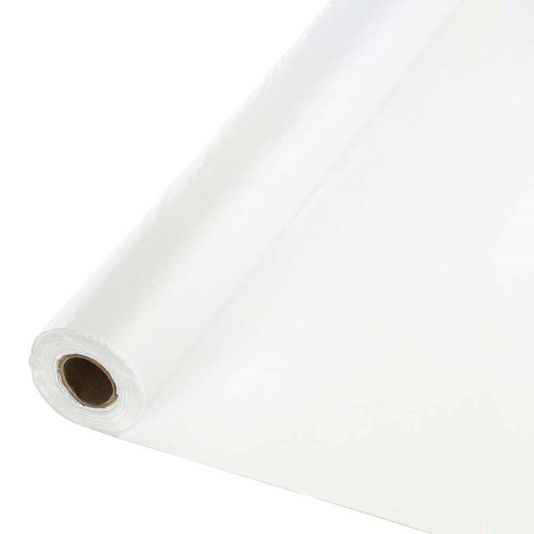 CREATIVE CONVERTING 40X100' WHITE PLASTIC TABLE ROLL