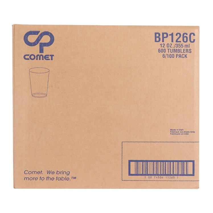 COMET TABLELUX TUMBLER PLASTIC CLEAR 12 OZ