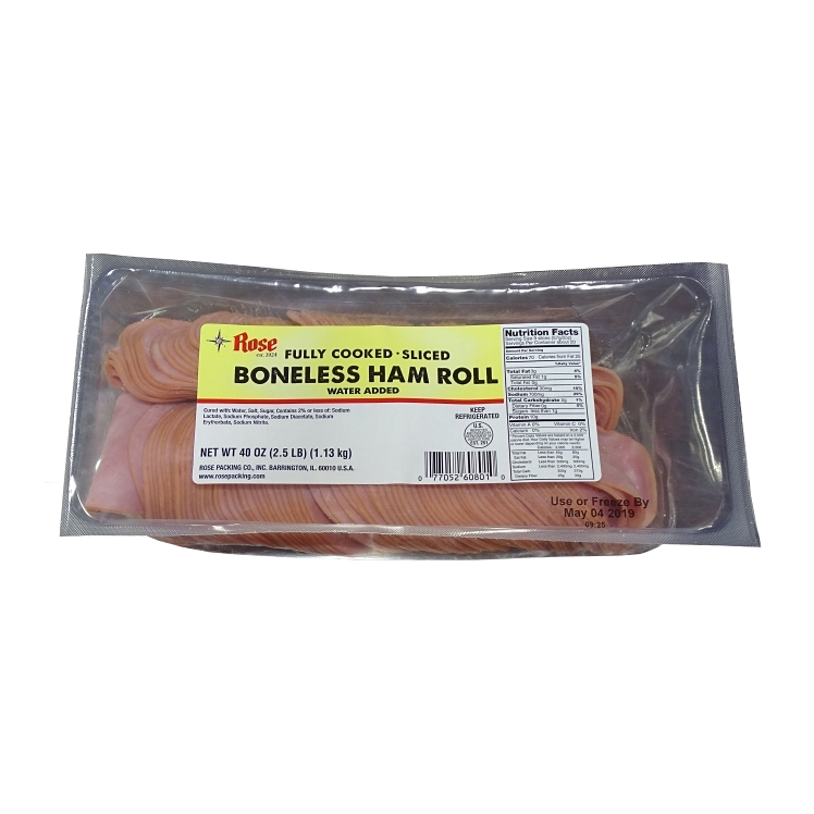 ROSE PACKING FULLY COOKED SLICED BONELESS HAM ROLL