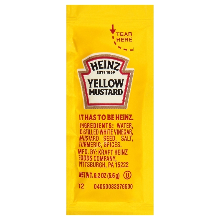 HEINZ MUSTARD YELLOW SINGLE SERVE POUCH
