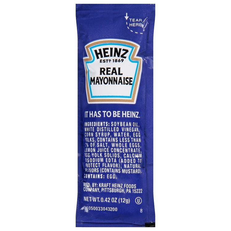 HEINZ SINGLE SERVE MAYONNAISE POUCH