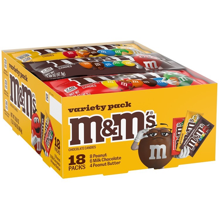 M&M'S MIXED MULTIPACK SINGLES 18 CT
