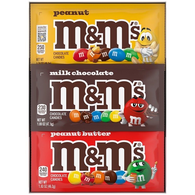 M&M'S MIXED MULTIPACK SINGLES 18 CT