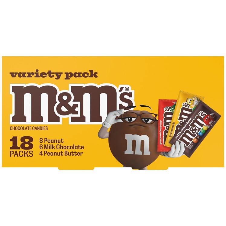M&M'S MIXED MULTIPACK SINGLES 18 CT