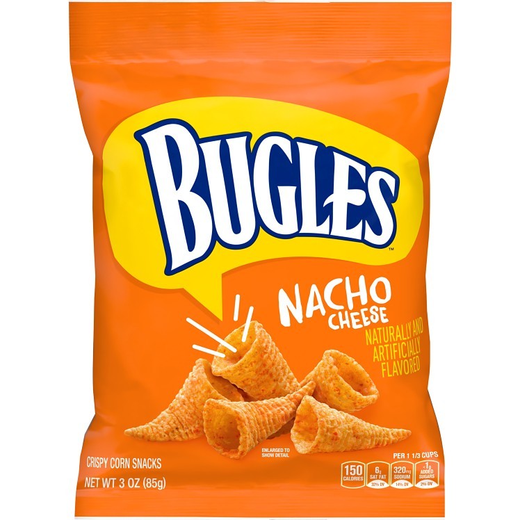BUGLES CHIP CORN NACHO CHEESE SNACK BAG