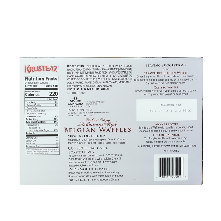 KRUSTEAZ BELGIAN WAFFLES
