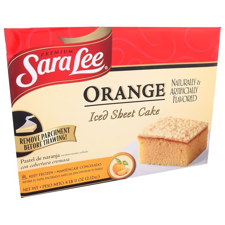 SARA LEE BAKERY CAKE SHEET ORANGE ICED 1/2 SHEET UNSLICED