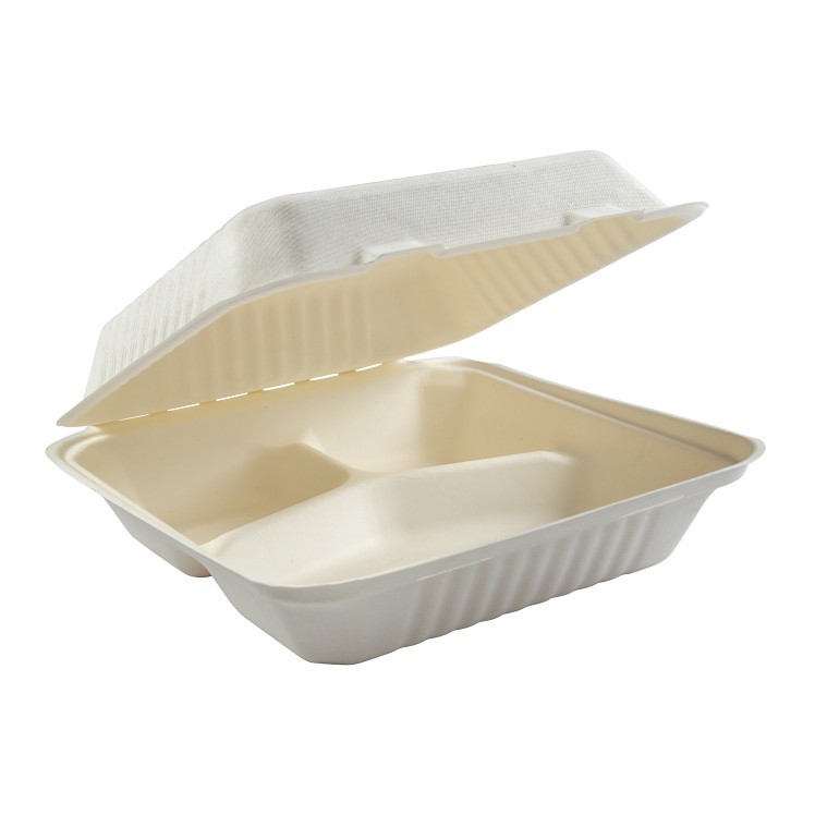 PRIME WARE FIBER 3 COMPARTMENT CONTAINER 9 INCH