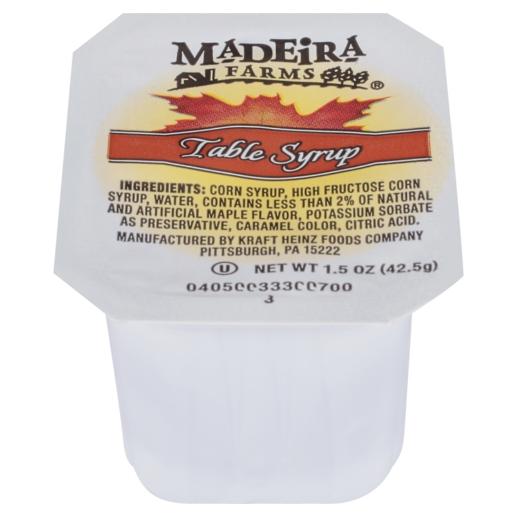 MADEIRA FARMS SYRUP PANCAKE MAPLE FLAVORED SINGLE SERVE CUP