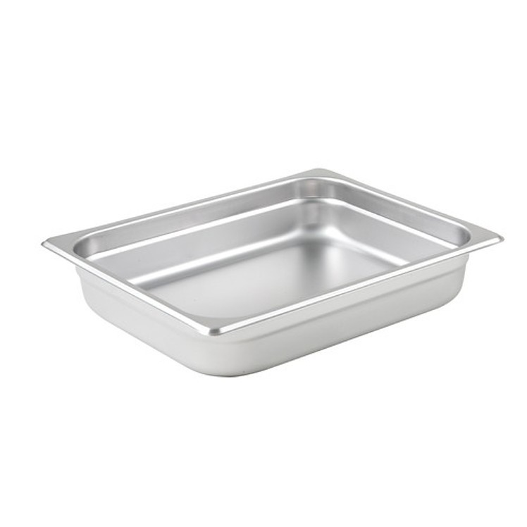 WINCO STEAM PAN STAINLESS STEEL HALF SIZE 2.5 INCH DEEP