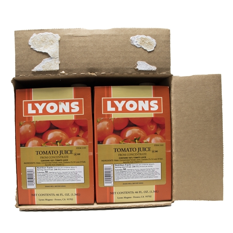 LYONS READY TO SERVE 100% TOMATO JUICE