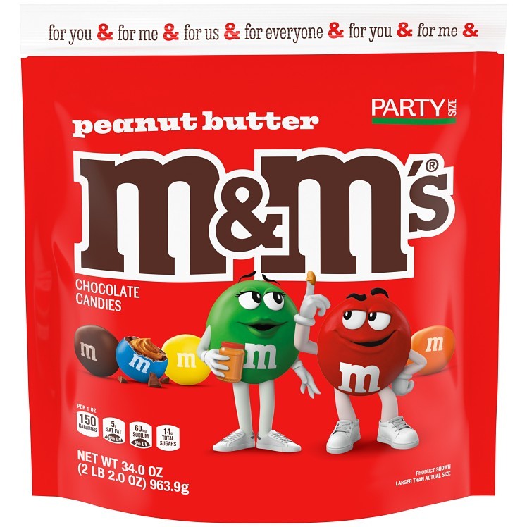 M&M'S PEANUT BUTTER PARTY BAG 34 OZ