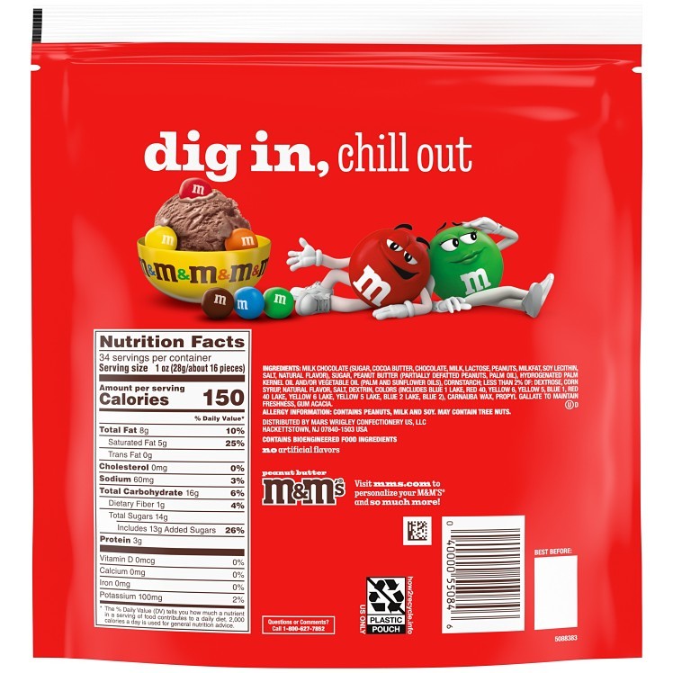 M&M'S PEANUT BUTTER PARTY BAG 34 OZ