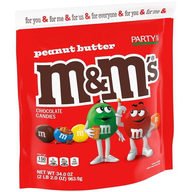M&M'S PEANUT BUTTER PARTY BAG 34 OZ