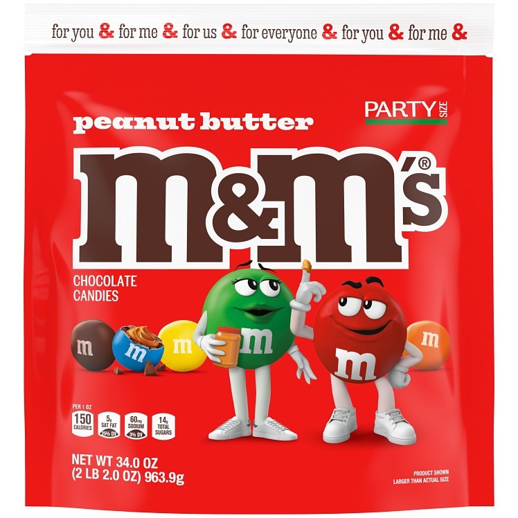 M&M'S PEANUT BUTTER PARTY BAG 34 OZ