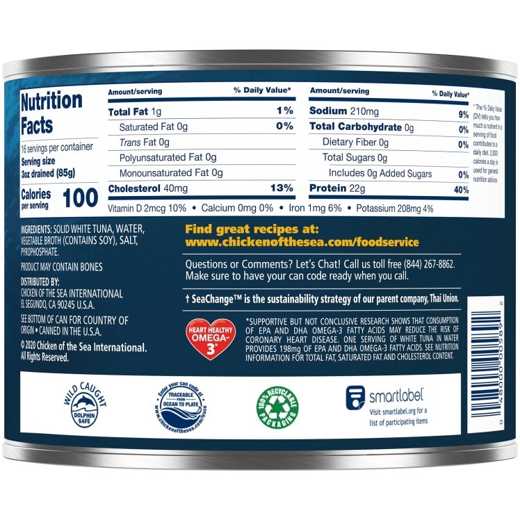 CHICKEN OF THE SEA INTERNATIONAL ALBACORE SOLID TUNA IN WATER