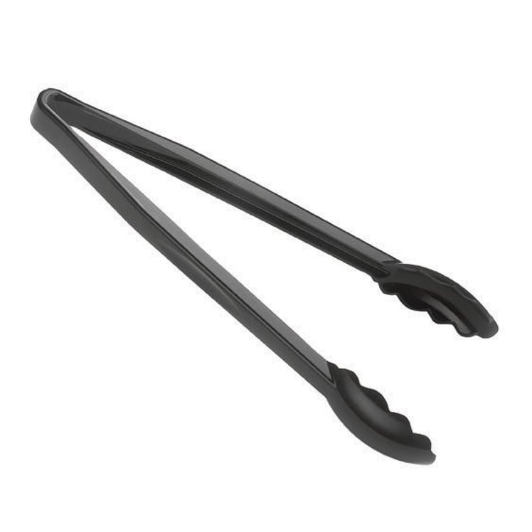 CAMBRO TONGS SCALLOPED BLACK 12 INCH