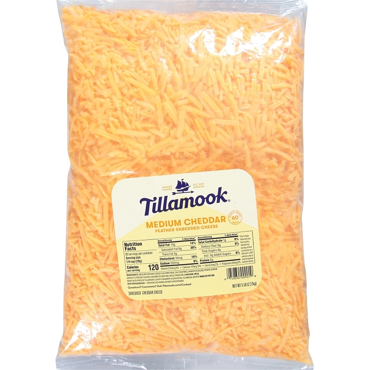 TILLAMOOK MEDIUM CHEDDAR CHEESE SHREDDED