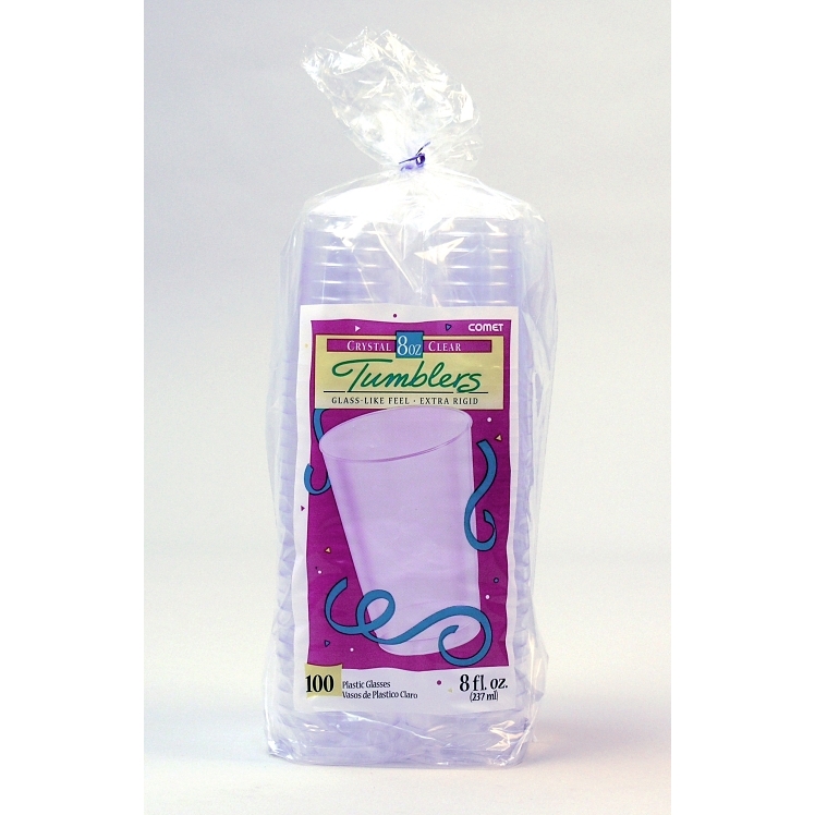 WNA COMET 8 OZ CRYSTAL CLEAR PLASTIC TUMBLERS