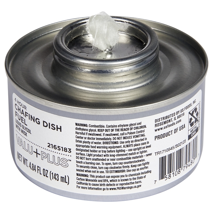 VALU PLUS CHAFING FUEL CAN 4 HOUR WICK - US Foods CHEF'STORE