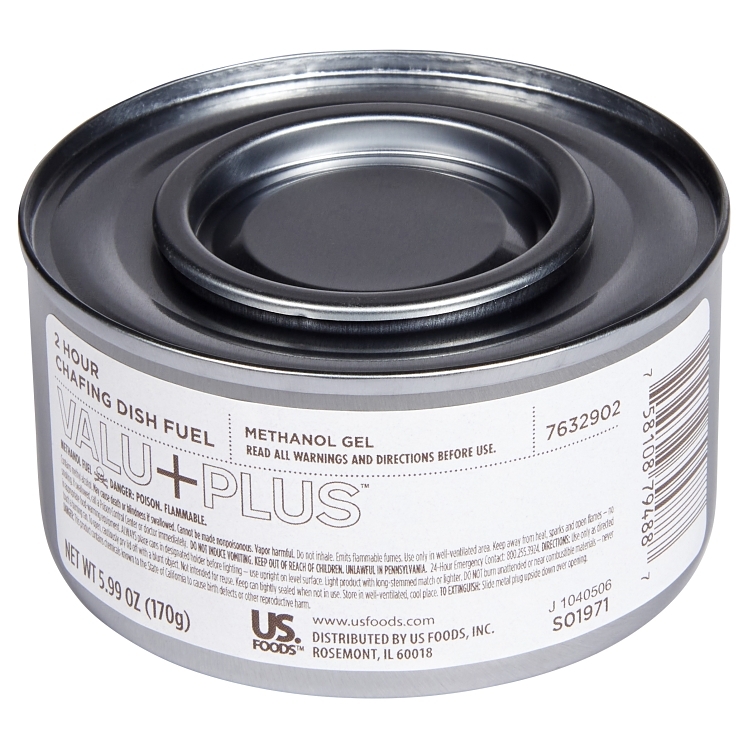 VALU PLUS FUEL CHAFING CAN 2 HOUR METHANOL - US Foods CHEF'STORE