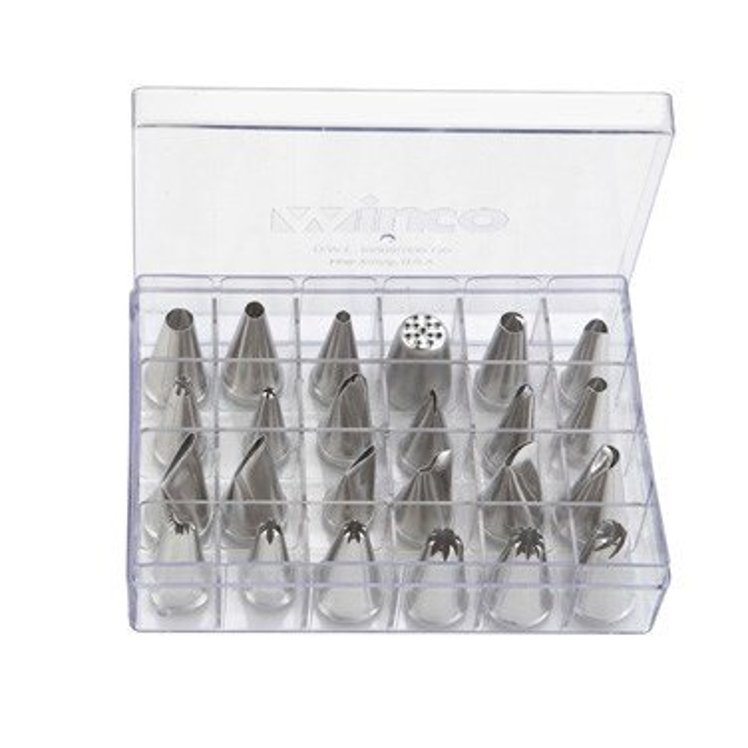 WINCO CAKE DECORATING TIPS ASSORTED 24 PIECE BOX