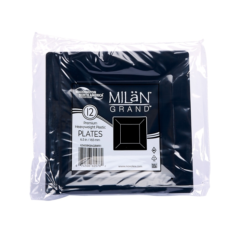 PLATE, PLST 6.5  BLK SQ MILAN