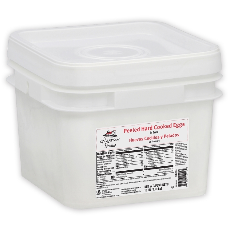 GLENVIEW FARMS HARD COOKED PEELED WHOLE EGG REF IN BRINE PAIL