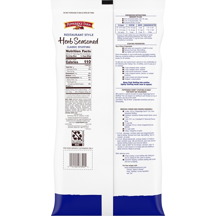 PEPPERIDGE FARM HERB SEASONED STUFFING MIX