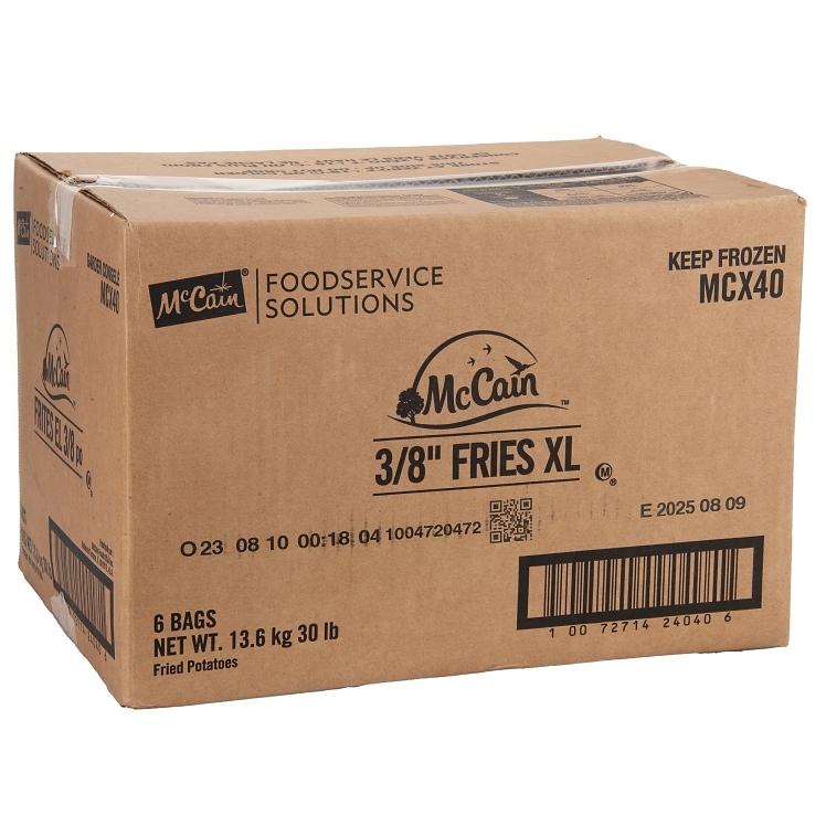 MCCAIN 3/8 STRAIGHT CUT XL FRENCH FRIES FROZEN 6/5LB