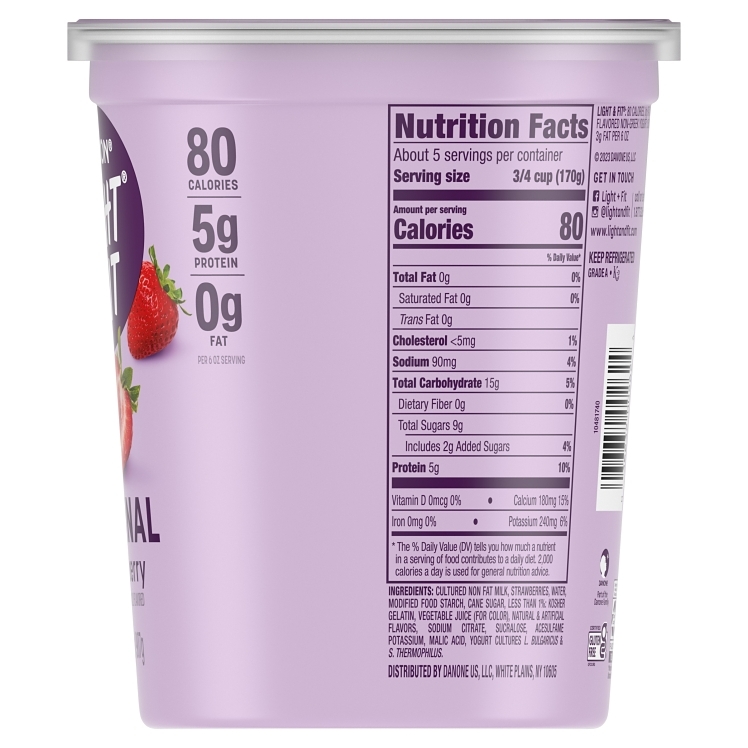 DANNON LIGHT & FIT YOGURT STRAWBERRY BLENDED