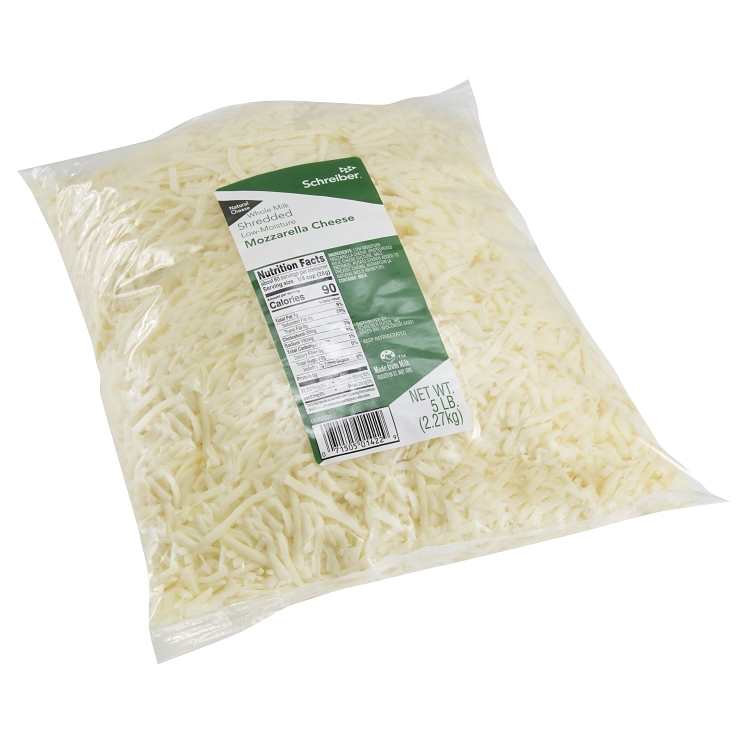SCHREIBER LOW MOISTURE WHOLE MILK MOZZARELLA CHEESE FEATHER SHREDDED